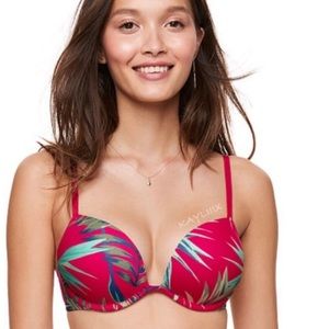 Tropical red wear everywhere push up bra